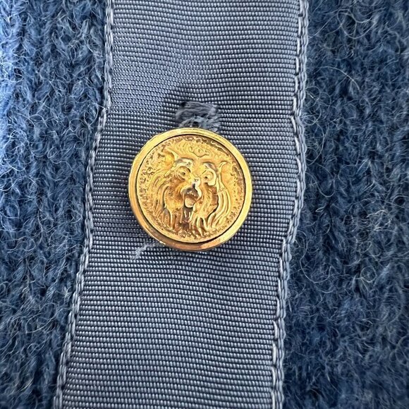 Barrie Knitwear Sweater Size 42 Cardigan Shetland 100% Pure Wool Gold Buttons - Picture 4 of 15